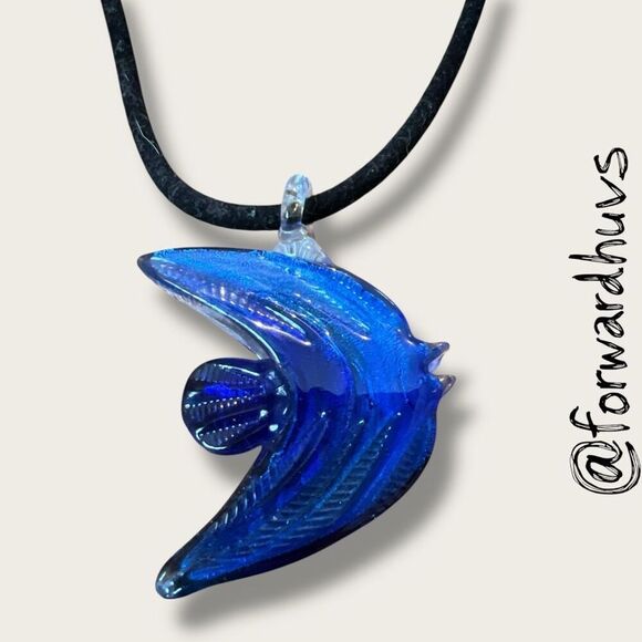 Murano Style Glass Angelfish Pendant – Handmade Dichroic Jewelry - Picture 8 of 9